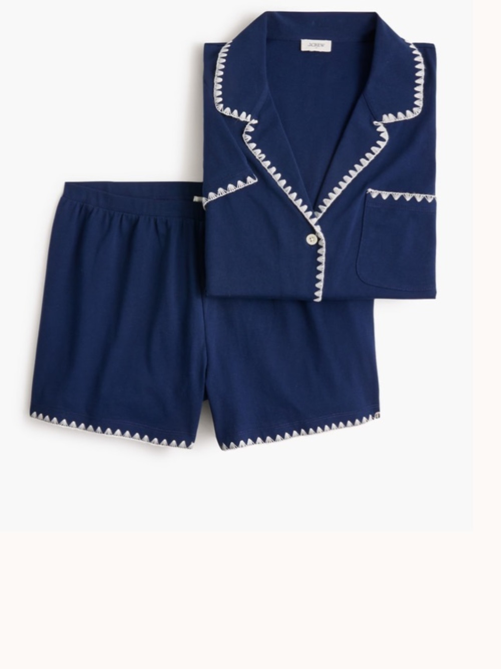 J. Crew Factory Navy and White Knit Whipstitch Kids Pajama Set